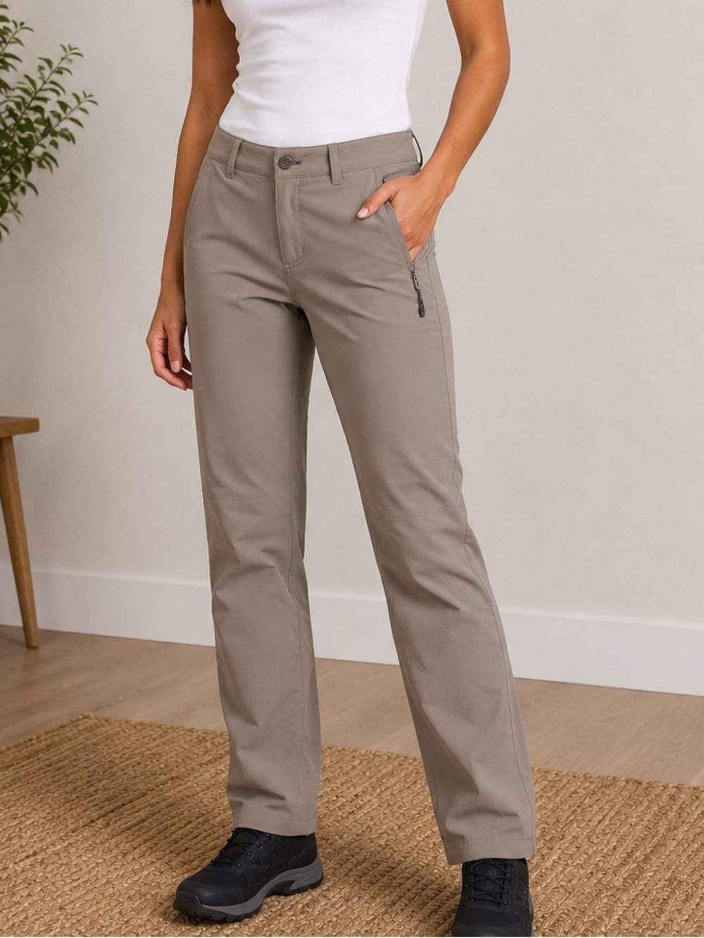 NWT Straight-Leg Utility Pants in Taupe